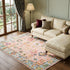 8' X 10' Pink And Blue Oriental Washable Area Rug