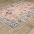 8' X 10' Pink And Blue Oriental Washable Area Rug