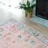 8' X 10' Pink And Blue Oriental Washable Area Rug