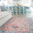 8' X 10' Pink And Blue Oriental Washable Area Rug