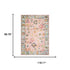 8' X 10' Pink And Blue Oriental Washable Area Rug
