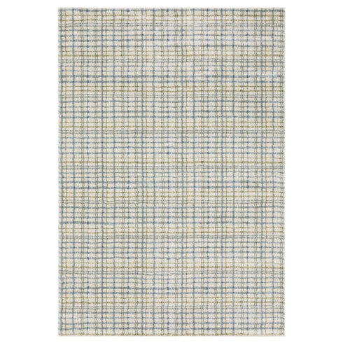 8' X 10' Blue And Rust Plaid Area Rug