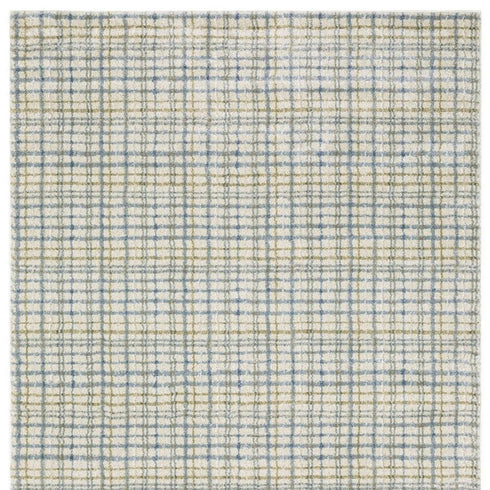 8' X 10' Blue And Rust Plaid Area Rug