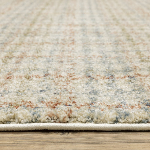8' X 10' Blue And Rust Plaid Area Rug