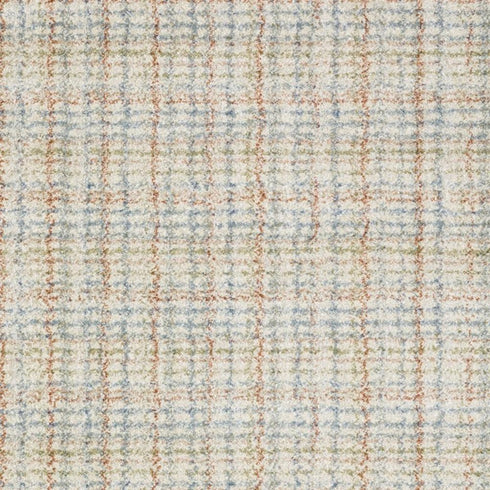 8' X 10' Blue And Rust Plaid Area Rug