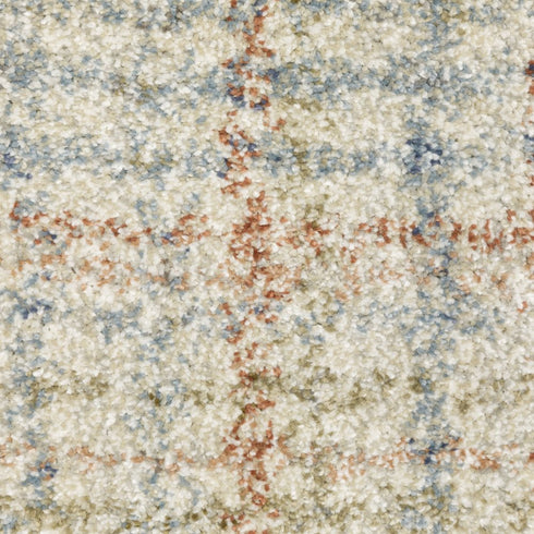 8' X 10' Blue And Rust Plaid Area Rug