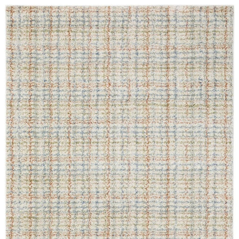 8' X 10' Blue And Rust Plaid Area Rug