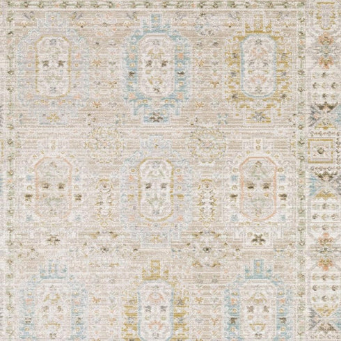 8' X 11' Beige And Blue Oriental Area Rug
