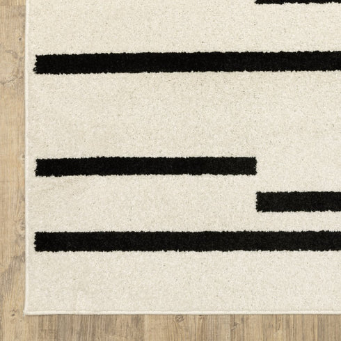 8' X 10' Beige And Ivory Abstract Area Rug