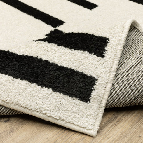 8' X 10' Beige And Ivory Abstract Area Rug