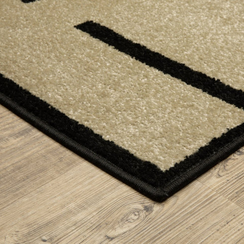 8' X 10' Beige And Ivory Geometric Area Rug