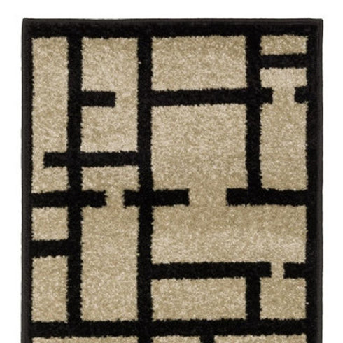 8' X 10' Beige And Ivory Geometric Area Rug