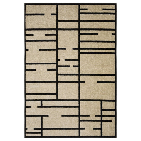 8' X 10' Beige And Ivory Geometric Area Rug