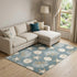 8' X 10' Blue And Beige Seashell and Coral Area Rug