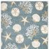 8' X 10' Blue And Beige Seashell and Coral Area Rug