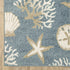 8' X 10' Blue And Beige Seashell and Coral Area Rug