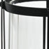 9" Black Glass Tabletop Lantern Candle Holder