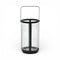9" Black Glass Tabletop Lantern Candle Holder