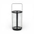 9" Black Glass Tabletop Lantern Candle Holder