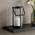 9" Black Glass Tabletop Lantern Candle Holder