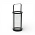 9" Black Glass Tabletop Lantern Candle Holder