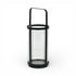 9" Black Glass Tabletop Lantern Candle Holder