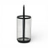 9" Black Glass Tabletop Lantern Candle Holder
