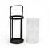 9" Black Glass Tabletop Lantern Candle Holder