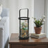 9" Black Glass Tabletop Lantern Candle Holder