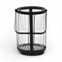 7" Black Glass Tabletop Lantern Candle Holder