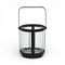 5" Black Glass Tabletop Lantern Candle Holder
