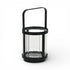 5" Black Glass Tabletop Lantern Candle Holder