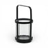 5" Black Glass Tabletop Lantern Candle Holder