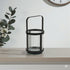 5" Black Glass Tabletop Lantern Candle Holder