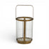 7" Gold Glass Tabletop Lantern Candle Holder