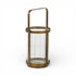 7" Gold Glass Tabletop Lantern Candle Holder