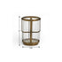 7" Gold Glass Tabletop Lantern Candle Holder