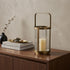 7" Gold Glass Tabletop Lantern Candle Holder