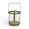 5" Gold Glass Tabletop Lantern Candle Holder