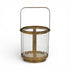 5" Gold Glass Tabletop Lantern Candle Holder