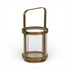 5" Gold Glass Tabletop Lantern Candle Holder