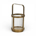 5" Gold Glass Tabletop Lantern Candle Holder