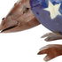 16" Red Off White And Blue Metal Armadillo Tabletop Sculpture