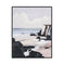 Pacific Edge I Hand Painted Black Floater Frame Wall Art