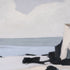 Pacific Edge I Hand Painted Black Floater Frame Wall Art