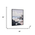 Pacific Edge I Hand Painted Black Floater Frame Wall Art