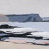 Pacific Edge II Hand Painted Black Floater Frame Wall Art