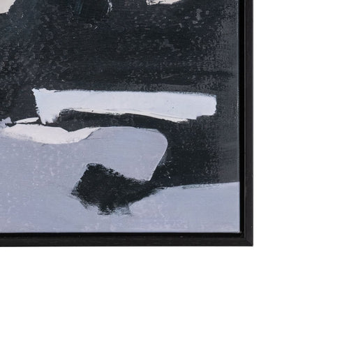 Pacific Edge II Hand Painted Black Floater Frame Wall Art