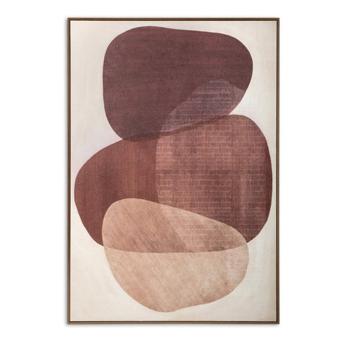 Earthen Strata I Hand Painted Dark Brown Floater Frame Wall Art
