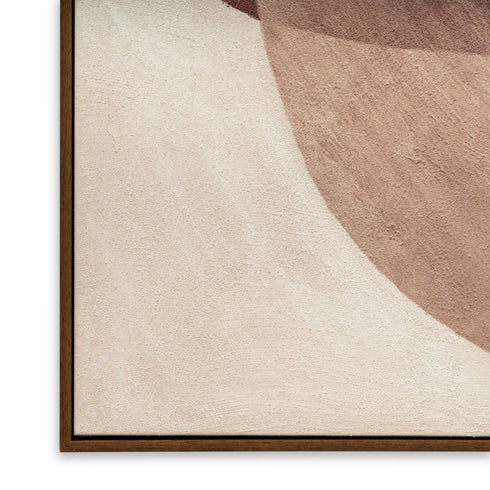 Earthen Strata I Hand Painted Dark Brown Floater Frame Wall Art